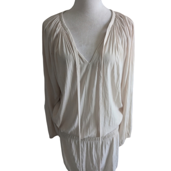 Ramy Brook Paris Dress Champagne Cream Boho Silk Size M - Picture 2 of 13